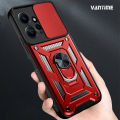 Vantime for Xiaomi Redmi Note 12 4G Case Hard Sliding Lens Protect Stand Holder Back Cover. 
