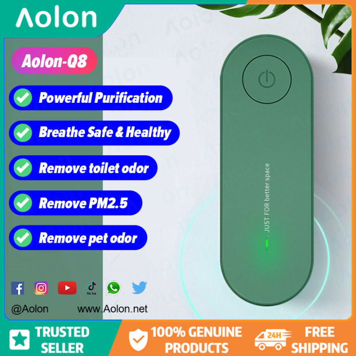【BestGO】Aolon Air Purifier Q8 Hot Plug in Air Purifier for Home Cleaner Mini Air Ionizer to Remove Smoke and smell Portable Deodorizer Air Freshener negative ion purifier except PM2.5 small air purifier toilet toilet Green US Plug