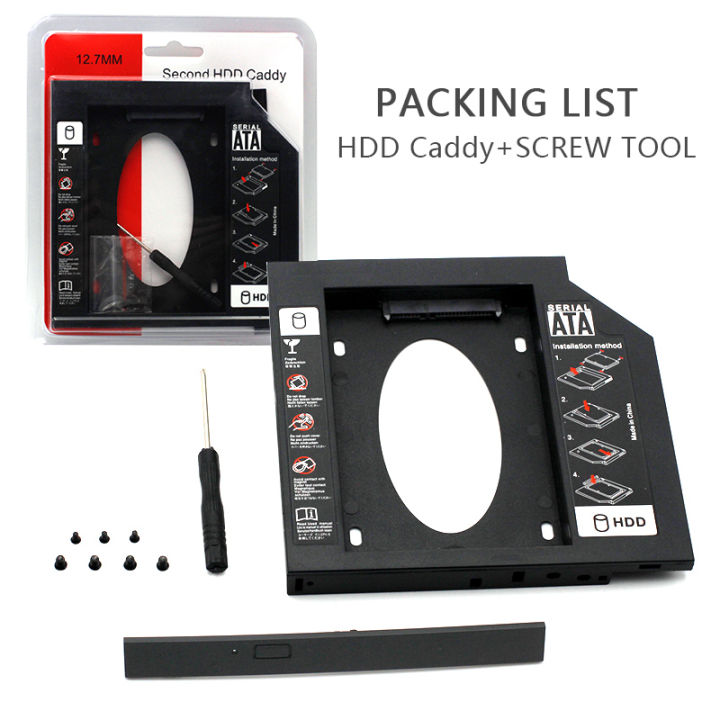 SSD HDD Caddy 9.5mm 12.7mm Universal CD/DVD-ROM 2nd Caddy SATA-III