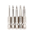 【TrendGlobe】New 5Pcs/Set  50mm 1/4in Hex Shank Triangle Magnetic Triangle Head Screwdriver Bits Electric Power Anti Slip Tool Accessories. 