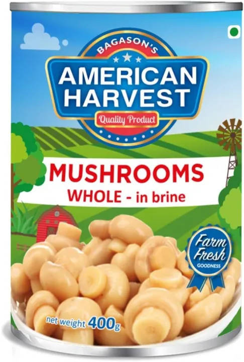 American Harvest Classic Whole Mushroom, 400 Gm | Ready to Eat FROM INDIA (SAM)
