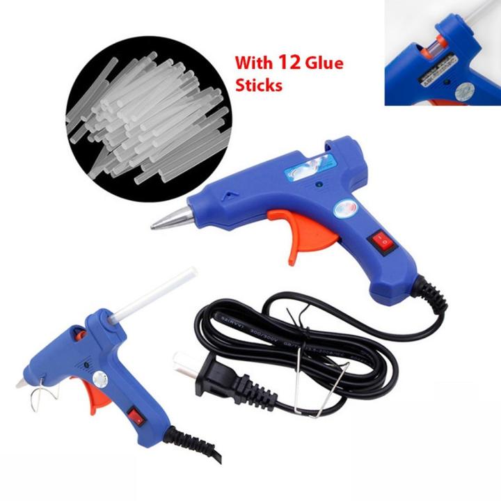 Hot Melt Art Craft Glue Gun 110 - 240V with 12pcs of Glue Sticks and Safety Switch