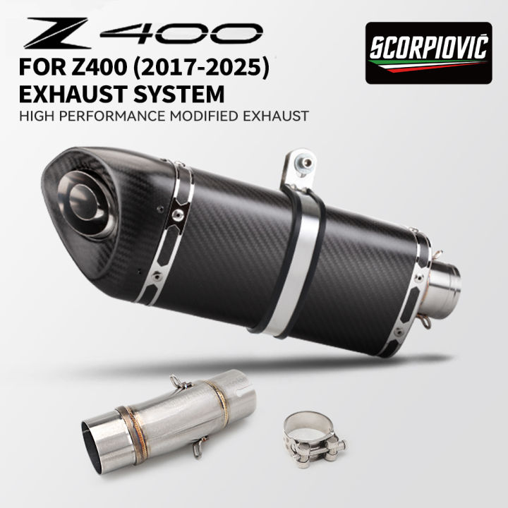 Motorcycle Exhaust Slip on For Ninja 400 Z400 2017-2021 51mm Tubo De Escape Muffler System Accessories