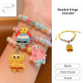 HP SpongeBob Series Round Bead Tassel Bracelet Adjustable Couple Bracelet Cartoon Cute Bracelet H. 