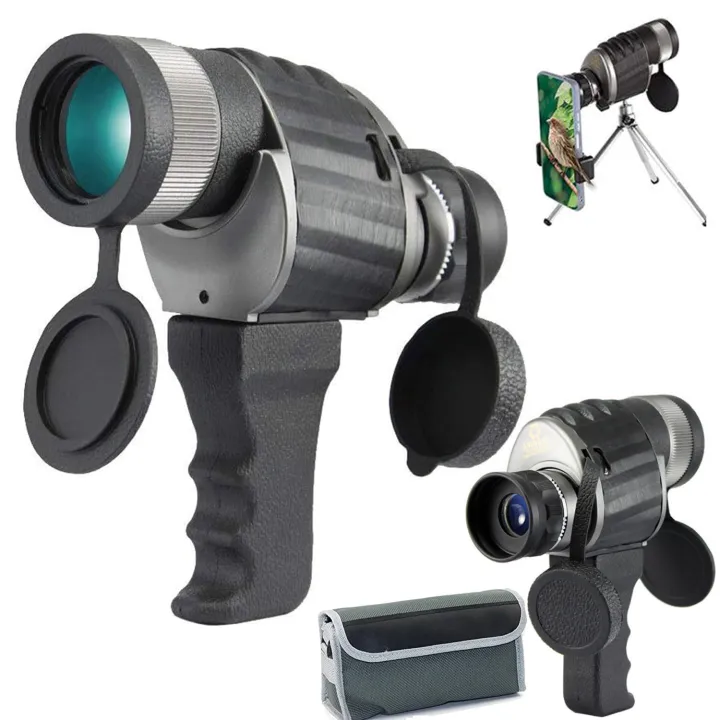 10X40 power unique design handle handheld spy monocular telescope, golf scope range finder for hunting fishing and sailing
