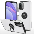 【ThinkWay】Transparent Cover and Magnetic Holder Car Stealth Ring Holder Ultra Thin Hard Shell Accessories Skin Feel Phone Case For Redmi Note9 4G China Version/Redmi 9T/Redmi 9 Power/Poco M3 & Mi 11. 