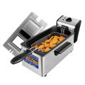Migeet Stainless-Steel Electric Deep Fryer with Timer and Temperature Knobs, Fried Chicken Burger Fries Temperature Control Large Capacity Stainless Steel. 