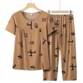 Old Mother's Summer Clothes Old Lady's Summer Women's Clothing 50 Year-Old Mom Wear Western Style plus Size 200 Jin Suit. 