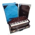 Indian Harmonium Nanda Brand Suitcase Model 2 Set Safari Double Reed Teak Wood (Made With Premium Quality Reeds) indian serpina indian harmonium piano keyboard traditional instrument. 