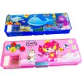 Kids pencil box case Magnetic Lock Pencil Box with Sharpener For Girls & Boys Pencil Case stationary. 