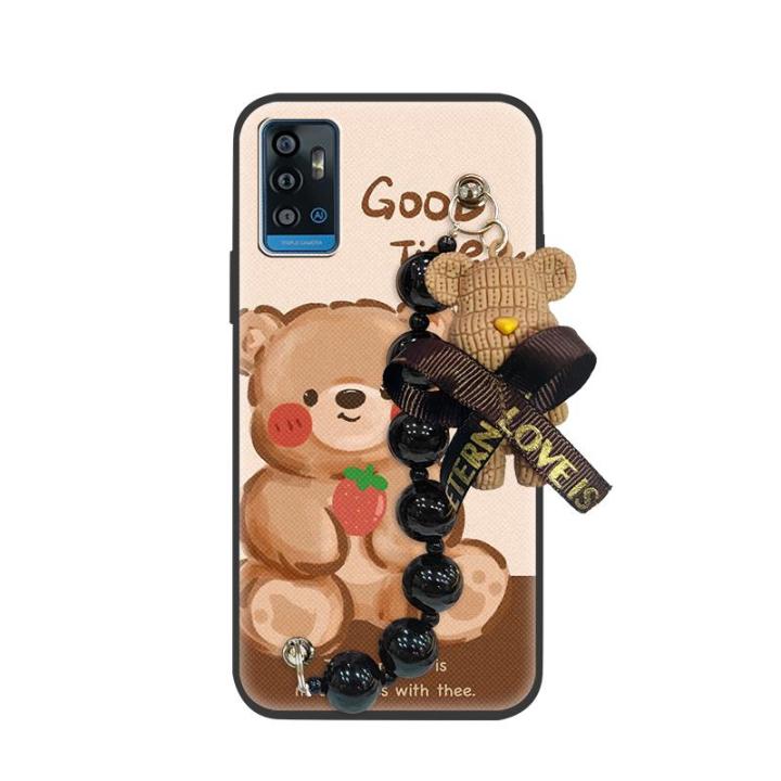 Dirt-resistant%20phone%20case%20Phone%20Case%20For%20ZTE%20Blade%20A71/Optus%20X%20Swift%205G%20cute%20Back%20Cover%20Cartoon%20Bear%20bracelet%20silicone%20-%20Image%205