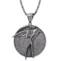Vintage Gothic Fashion Witcher wizard Pendant Necklace Wolf Head Bird Shape Geralt Animal Collar Chain Punk Bijouteries For Men. 