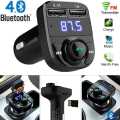 X8 Car FM Transmitter Dual USB Charger Transmitter Hands-free Bluetooth Car Kit Aux Modulator Car Audio MP3 Player. 