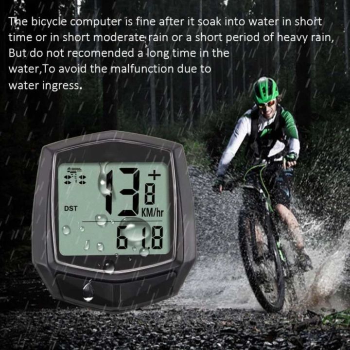 Stopwatch LCD Display Bicycle Cycling Computer Waterproof 15 Functions ...