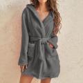 Winter Robe Ladies Dressing Gown Fluffy Bathrobe Hooded Bathrobe Pyjamas Women Bathrobe Winter Pyjamas. 