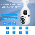 Bulb Camera Wifi Dual Lens 360 View Auto Tracking Colour Night Vision. 