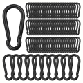 100Pcs Spring Snap Hooks, M6 2.36 Inch Blcak Small Carabiner Clip. 