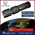 Vocoal Powerful Flashlight Bright L-ed Outdoor Focusing Torchlight Portable Home E-mergency Lamp Built-in B-attery USB R-echargeable Torchlight Zoom-able focus Light T6 Penlight Waterproof Torch Light. 