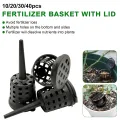 【ZOSR】10/20/30/40/50Pcs Plastic Fertilizer Basket with Lid Corrosion-Resistant Garden Fertilizer Container Mesh Box for Succulent Bonsai Orchid. 