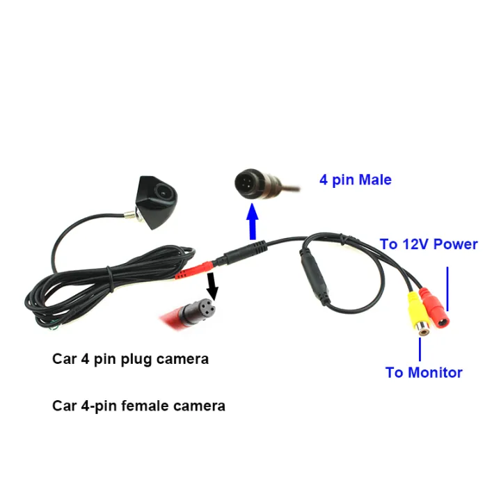 Car%20Rca%20Cvbs%20Female%20To%204%20Pin%20Male%20Conversion%20Cable%20For%20Rear%20View%20Dvr%20Mirror%20Parking%20Monitors%20Connect%20Reversing%20Backup%20Camera%20-%20Image%203