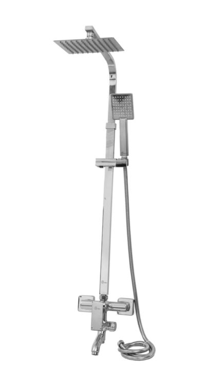 Miller 3 in 1 Shower Set Jet / Overhead Shower Telephone Shower Bath Mixer Tap with SS Flexible Hose Bracket and Fittings Square Luxury Heavy