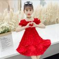 Parent-Child Dress Mother-Daughter Matching Outfit Summer Girls' Floral Dress Mother and Daughter Korean Style Loose Fashion Fried Street Fashionable Princess Dress. 