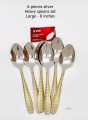 Set of 6 Silver Heavy Spoons, Large 8 Inches. 
