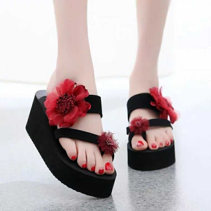 New Summer Slippers Women's High-Heeled Flip-Flops Fashion