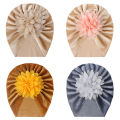 Golden Velvet Baby Turban Hat Big Flower Baby Girl Beanie Cap Soft Kids Children Infant Spring Autumn Hats Bonnet. 