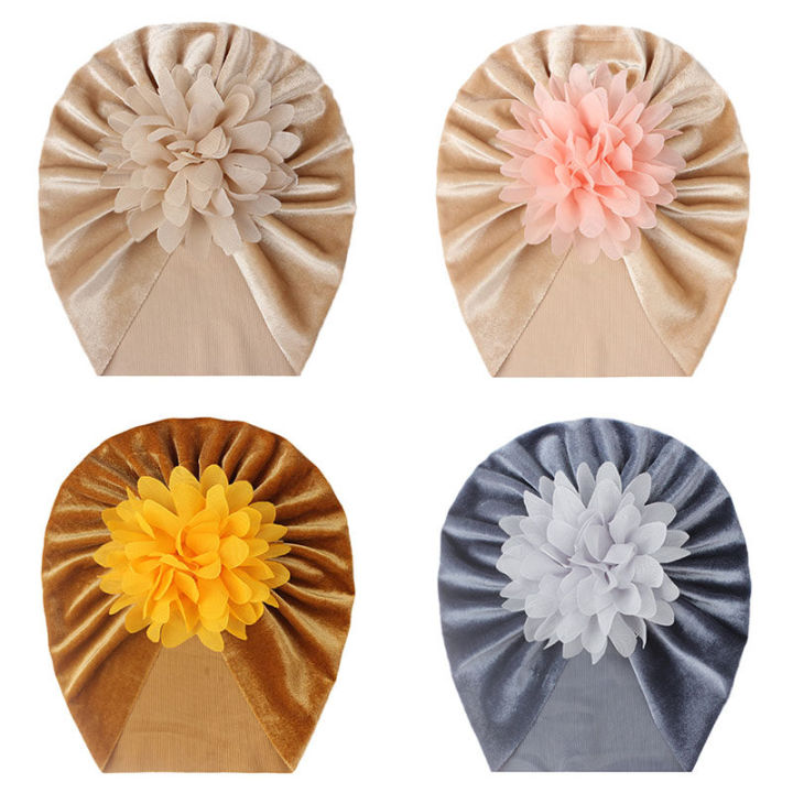 Golden%20Velvet%20Baby%20Turban%20Hat%20Big%20Flower%20Baby%20Girl%20Beanie%20Cap%20Soft%20Kids%20Children%20Infant%20Spring%20Autumn%20Hats%20Bonnet%20-%20Image%204