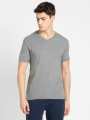 Men's Grey Melange V-neck T-shirt. 