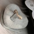 classic V-shaped unique design crystal-encrusted little finger ring for girls  Korean version - US Size 7.5 - WR005. 