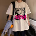 Nana Osaki T-shirts anime black stones print streetwear men women White fashion oversized T shirt pure cotton Harajuku tees tops. 