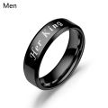 【Topnotch Store】Auxauxme 6mm Her King His Queen Ring For Jewelry Black Stainless Steel Couple Rings Day Gift. 