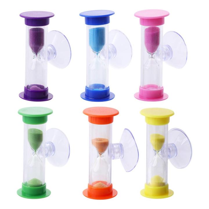 Glass Mini With Suction Cup Shower Timer Rotatable Time reminder Home Decors Sand Clock Hourglass Time Funnel Desktop Ornament
