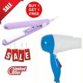 Hair Dryer + Straightener - Combo Offer - NV-658 NV-1290 NV-838 NV-876 Professional Foldable Hair Dryer + FY001 Hair Straightener Beauty Tool Set Iron Straight Dry for Women Girls Ladies Time_Zone LK. 