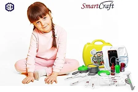 Smart%20craft%20Ultimate%20Kid%20Chef%20Bring%20along%20Kitchen%20Cooking%20Suitcase%20(27%20Pieces)%20Luxury%20Kitchen%20Set%20Cooking%20Toy%20with%20Briefcase%20and%20Accessories%20Plastic%20Kitchen%20Food%20Play%20Set%20for%20Girls%20&%20Boys%20-%20Image%202
