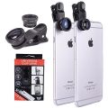 Mobile Phone Camera Lens Kit Fish Eye Macro Wide Angle Universal 3 In 1 Smartphone Lens Kit. 