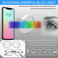 UV400 Anti-blue Light Glasses Durable Metal Frame Reading Metal Frame Reading Eyeglasses Classic Ultralight UV400 Shades Eyewear for Office Computer Fashion Protect eyes. 