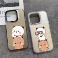 Cute DUDU BUBU Phone Case For IPhone 16 15 14 13 12 11 Pro Max Plus Color Shockproof Back Silver Cover. 