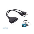Dual USB 2.0 to 22 pin SATA Adapter Cable with USB 2.0 Power Cable. 