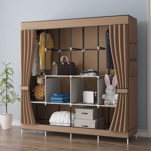 Portable%20Wardrobe%20wardrobe%20cloth%20rack%204%20Door%20Shelves%20Clothes%20Storage%20Organiser%20with%204%20Hanging%20Simple%20Fabric%20Wardrobe%20Oxford%20Cloth%20Simple%20Modern%20Household%20%20Foldable%20Closet%20Portable%20Clothes%20Closet%20Rolling%20Door%20with%20Shelves%20a%20-%20Image%204