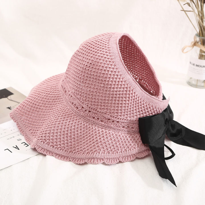 Yfashion%20Straw%20Hat%20Korean%20Style%20Sun%20Hat%20Women'S%20Fashion%20Hollow%20Hat%20Summer%20Travel%20Foldable%20Sun%20Hat%20Big%20Brim%20Bow%20Straw%20Hat%20Wholesale%20-%20Image%2010