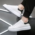 Winter Warm Fleece-Lined Men's Casual Shoes Height Increasing Mcqueen Sneakers White Shoes Fashion Trendy Men's Shoes. 