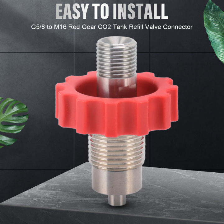 CO2%20Tank%20Refill%20Valve%20Connector%20G5/8%20To%20Anti%20Oxidation%20CO2%20Cylinder%20Valve%20Adapter%20Simple%20Installation%20Red%20Gear%20for%20Factory%20-%20Image%205