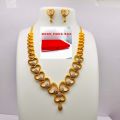 Gold Plated neklas Beautiful hart shape fashion new design necklace and earring with fixed stone for women and girls [with free box]. 