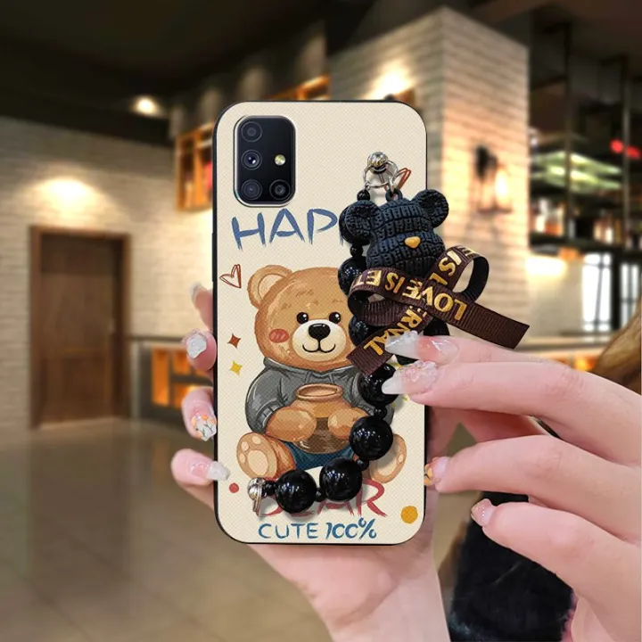 soft%20case%20phone%20case%20Phone%20Case%20For%20Samsung%20Galaxy%20M51/SM-M515F/DSN%20Bear%20bracelet%20Skin-friendly%20feel%20Black%20pearl%20pendant%20-%20Image%207