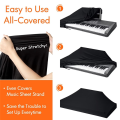 Piano Keyboard Dust Cover, 88 Keys Piano Music Keyboard Dirt Proof Cover with Durable Elastic & Cord Lock Easy Install. 