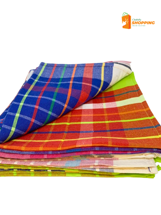 3 Nos - Handloom Cotton Serviette Multi Colour | Daraz.lk