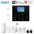 PGST PG105 Tuya Alarm System WIFI GSM GPRS Burglar Home Security With PIR Motion Sensor Fire Smoke Detector. 